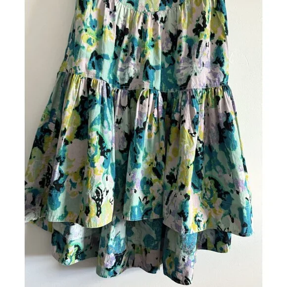 Flawed New Free People Long Love Triangle Printed Embroidered Midi Dress Size XL - Picture 3 of 8